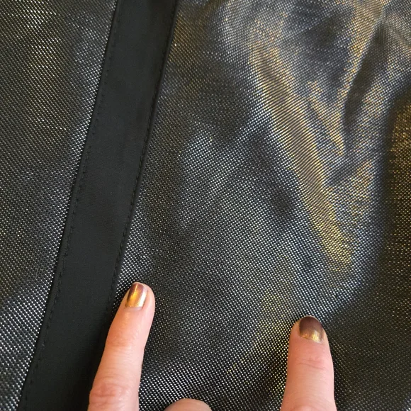 Arden B Metallic 90s Y2K Silver Cutout Black Trim Mini Dress NAT1 - Picture 6 of 11